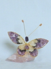 Schmetterling (± 10 cm) mit Amethyst, Onyx und Bergkristall